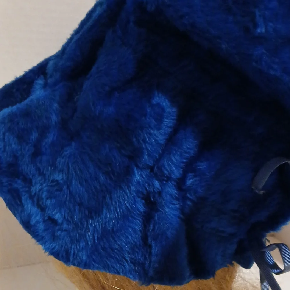 Vintage 70s Blue Faux Fur Hat - Picture 4 of 6